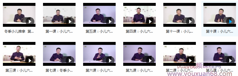 小儿常见病及保健知识精讲视频课程内容目录