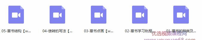 草书毛笔字书写初级入门教程视频内容目录