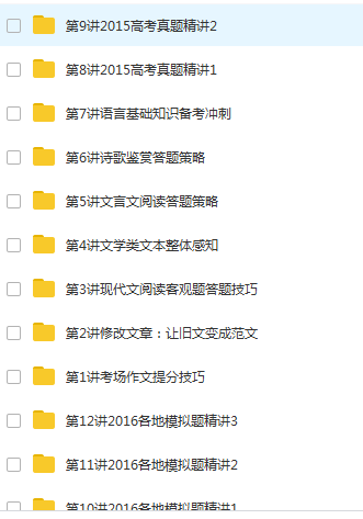 通用版高考语文二轮总复习专题辅导教学视频目录
